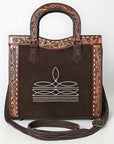 American Darling Tote Hand Tooled Suede Genuine Leather Women Bag Western Handbag Purse