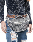 American Darling Fanny Pack Hand Tooled Genuine Western Leather Women Bag Handbag Purse |