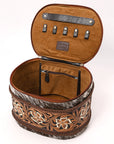 American Darling Hand Tooled & Hair On Genuine Leather Jewelry Case Bag