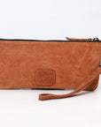 American Darling ADBG1652 Wristlet Zipper Pocket Suede Genuine Western Leather Women Bag Western Handbag Purse