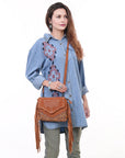 American Darling Cross Body Hand Tooled Suede Genuine Western Leather Women Bag Western Handbag Purse