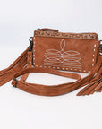 American Darling ADBG1662 Cross Body Hand Tooled Suede Genuine Western Leather Women Bag Western Handbag Purse