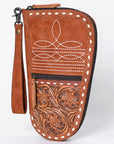 American Darling Gun Case Hand Tooled Genuine Leather Women Bag Western Purse