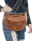 American Darling Fanny Pack Hand Tooled Genuine Western Leather Women Bag Handbag Purse |