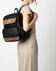 American Darling Genuine Leather Hand-Tooled Floral Quilted Backpack Bag Travel Purse with YKK Zipper