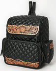 American Darling Genuine Leather Hand-Tooled Floral Quilted Backpack Bag Travel Purse with YKK Zipper