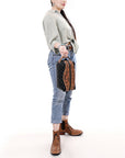 American Darling Toiletry Hand Tooled Genuine Western Leather Women Bag