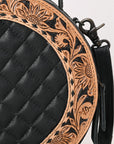 ADBG1684 Canteen Hand Tooled Genuine Western Leather Women Bag