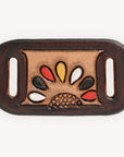 American Darling Western Hand Tooled Carved Genuine Leather Scarf Clasp Bandana Slide Bandana Cuff