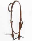 Hilason Western Horse American Genuine Leather Headstall Brown Stainless Steel Hardware