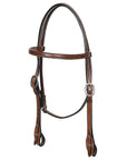 Hilason Western Horse American Genuine Leather Headstall Brown Stainless Steel Hardware