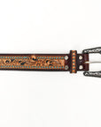 American Darling ADBLF110-L Beautifully Hand Tooled Genuine American Leather Belt Men and Women