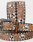 American Darling ADBLF151-L Beautifully Hand Tooled Genuine American Leather Belt Men and Women