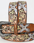 American Darling ADBLF157-L Beautifully Hand Tooled Genuine American Leather Belt Men and Women