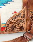 American Darling Duffel Saddle Blanket Hand Tooled Genuine Leather Western Women Bag | Handbag Duffle Weekend Travel Bags for