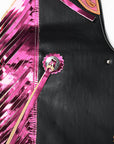 Hilason Western Pro Rodeo Bull Riding Chaps Leather Youth Kid