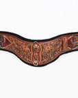 24 In HILASON Western Horse Saddle Cinch Girth Genuine Leather Brown Floral Hand Tooled & Carved Stainless Steel Hardware