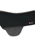 HILASON Western Horse Wool Felt Round Contoured Western Saddle Pad W/ Genuine Leather Black
