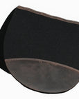 HILASON Western Horse Wool Felt Round Contoured Western Saddle Pad W/ Genuine Leather Black