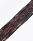 Hilason Western Horse Genuine Leather Headstall Breast Collar Brown Barb Wire Hand Tooled Stainless Steel Hardware