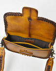 American Darling Handcrafted Western Leather Crossbody Bag for Women – Braided Trim Shoulder Purse