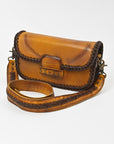 American Darling Handcrafted Western Leather Crossbody Bag for Women – Braided Trim Shoulder Purse