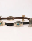 American Darling Genuine Leather Women Belt Dark Brown With Concho 51 Inches