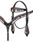 Hand-Carved Leather Western Headstall And Breast Collar Set For Training And Showing