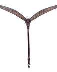 Hand-Carved Leather Western Headstall And Breast Collar Set For Training And Showing