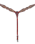 Hand-Carved Leather Western Headstall And Breast Collar Set For Training And Showing