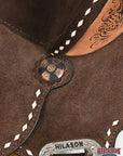 Hilason Western Horse Barrel Flex Tree Trail American Leather Saddle Dark Brown Gorgeous Floral Hand Tooled & Carved