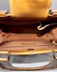 Handcrafted Leather Crossbody Bag With Diamond Quilting Details In Burnished Tan