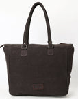 OHLAY Tote Upcycled Canvas Genuine Leather Women Bag Western Handbag Purse