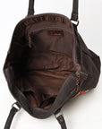OHLAY Tote Upcycled Canvas Genuine Leather Women Bag Western Handbag Purse