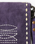 American Darling Western Small Cross Body Genuine Leather Handbag Purse Wallet Bag For Women Girls Purple