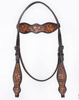 HILASON Western Horse Hand Carved American Leather Breast Collar Headstall