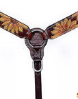 HILASON Western Horse Hand Carved American Leather Breast Collar Headstall