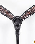 HILASON Western Horse Hand Carved American Leather Breast Collar Headstall