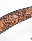 HILASON Western Horse Hand Carved American Leather Breast Collar Headstall