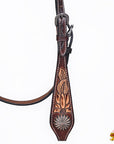 HILASON Western Horse Headstall & Breast Collar American Leather Floral Carving