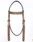 HILASON Western Horse Headstall & Breast Collar American Leather Floral Carving