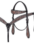 Hand-Carved Leather Western Headstall And Breast Collar Set For Training And Showing