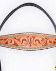 HILASON Western Horse Hand Carved American Leather Breast Collar Headstall