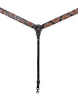 HILASON Western Horse Headstall & Breast Collar American Leather Floral Carving