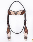HILASON Western Horse Hand Carved American Leather Breast Collar Headstall