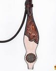 HILASON Western Horse Headstall & Breast Collar American Leather Floral Carving