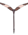 HILASON Western Horse Headstall & Breast Collar American Leather Floral Carving