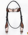 HILASON Western Horse Headstall & Breast Collar American Leather Floral Carving