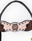 HILASON Western Horse Headstall & Breast Collar American Leather Floral Carving