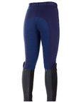 Horze Womens Pull On Knee Patch Breeches Soft Slightly Stretchy Dark Blue